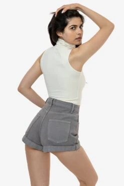 RBDW05GD - Bull Denim Garment Dye Cuff Short (Summer Color Edition) 18 RBDW05GD - Bull Denim Garment Dye Cuff Short (Summer Color Edition) -Tops Zone RBDW05 STEEL 1F