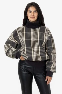 RCF01 - Flannel Turtleneck Sweater With Heavy Cotton Rib