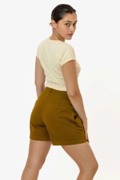 RCT372 - Cotton Twill Pleated Short -Tops Zone RCT372 brass 1