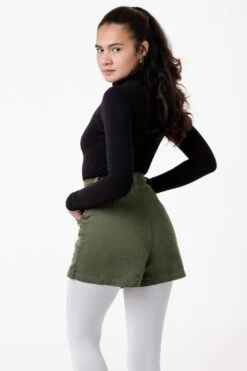 RCT380 - Cotton Twill Button-Front Skort -Tops Zone RCT380 ARMY