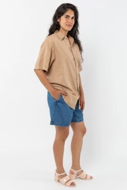 RCT419GD - Cotton Twill Casual Button Up Shirt -Tops Zone RCT419GD Khaki4