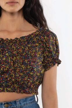 RCT314P - Printed Poplin Scrunch Top 12 RCT314P - Printed Poplin Scrunch Top -Tops Zone RCTP Yellow3 ada84e04 0345 4ecf ab8e 6c7d943a6595