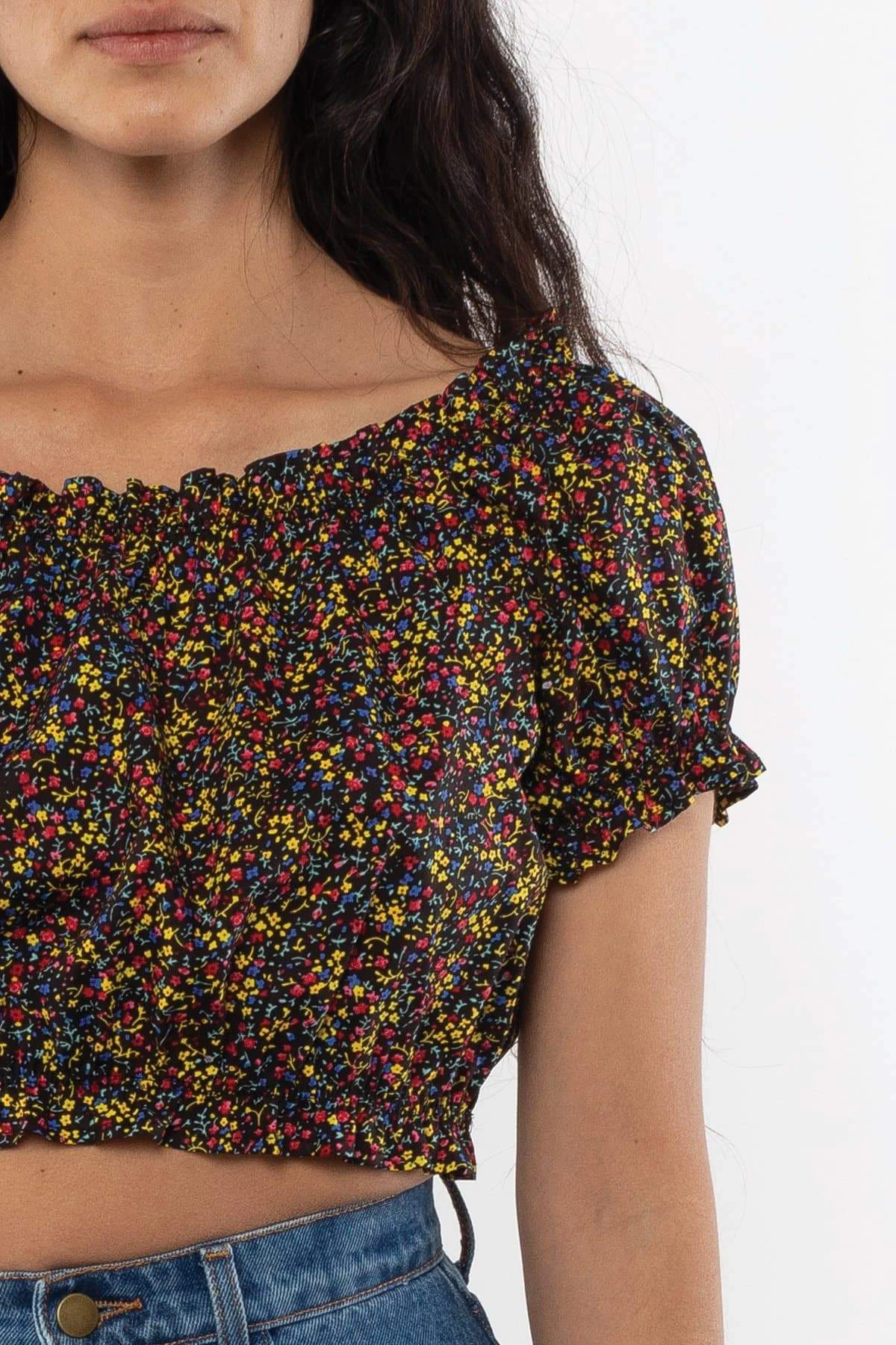 RCT314P - Printed Poplin Scrunch Top 6 RCT314P - Printed Poplin Scrunch Top - Image 6