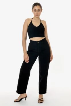 RDNW08 - Straight Leg High Waisted Jean -Tops Zone RDNW08 BLACK ADRIANA 2S