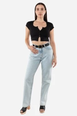 RDNW08 - Straight Leg High Waisted Jean -Tops Zone RDNW08 VintageLightWash5