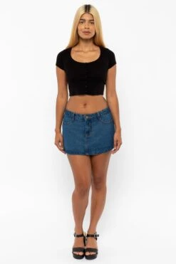 RDNW30 - Denim Micro Mini Skirt -Tops Zone RDNW30 DarkWash7