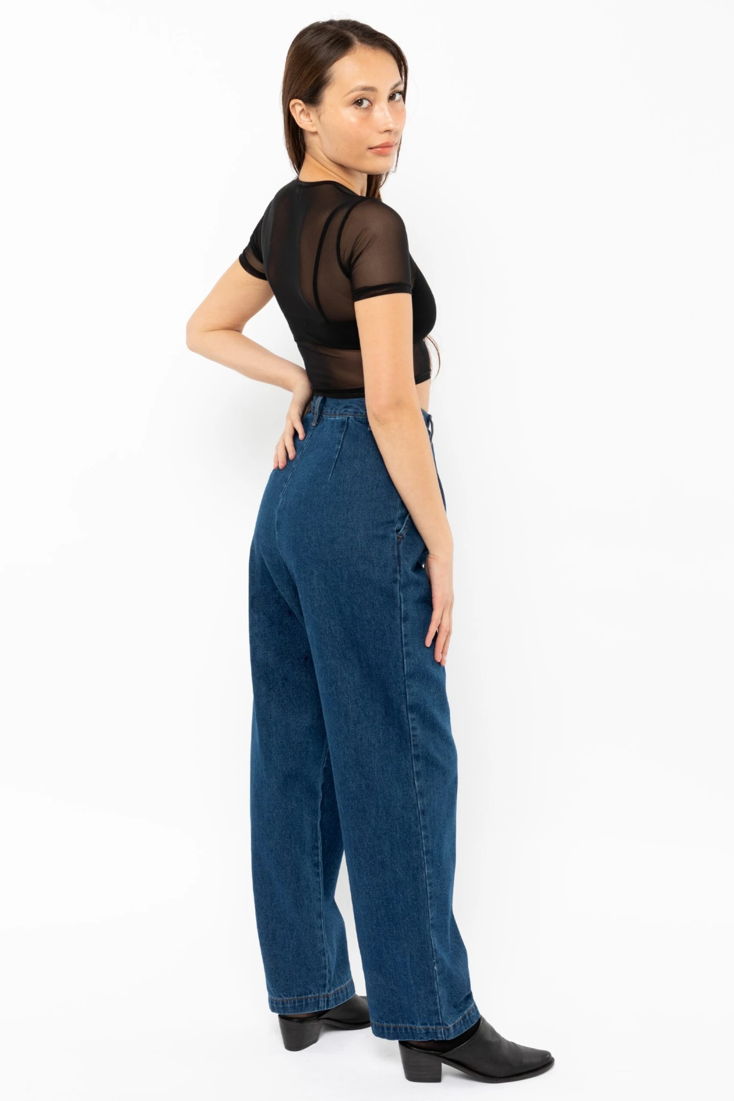 RDNW350 - Pleated Denim Straight Leg Pant 3 RDNW350 - Pleated Denim Straight Leg Pant - Image 3