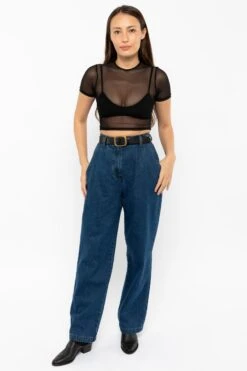 RDNW350 - Pleated Denim Straight Leg Pant 11 RDNW350 - Pleated Denim Straight Leg Pant -Tops Zone RDNW350 DarkWash7