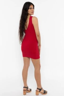 RFK226 - Ultra Heavy Knit Ribbed V Neck Dress -Tops Zone RFK226Rouge 03 37d47b12 81bb 4cbb 8b15 5da8e213a26d