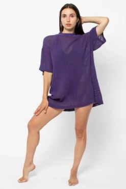 RIN500GD - Cotton Fishnet Mock Neck Big Tee -Tops Zone RIN500GD 5