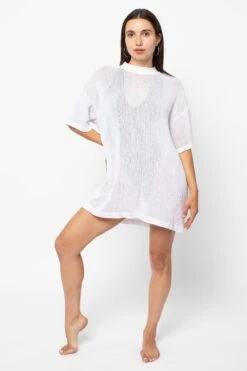 RIN500GD - Cotton Fishnet Mock Neck Big Tee -Tops Zone RIN500GD 7