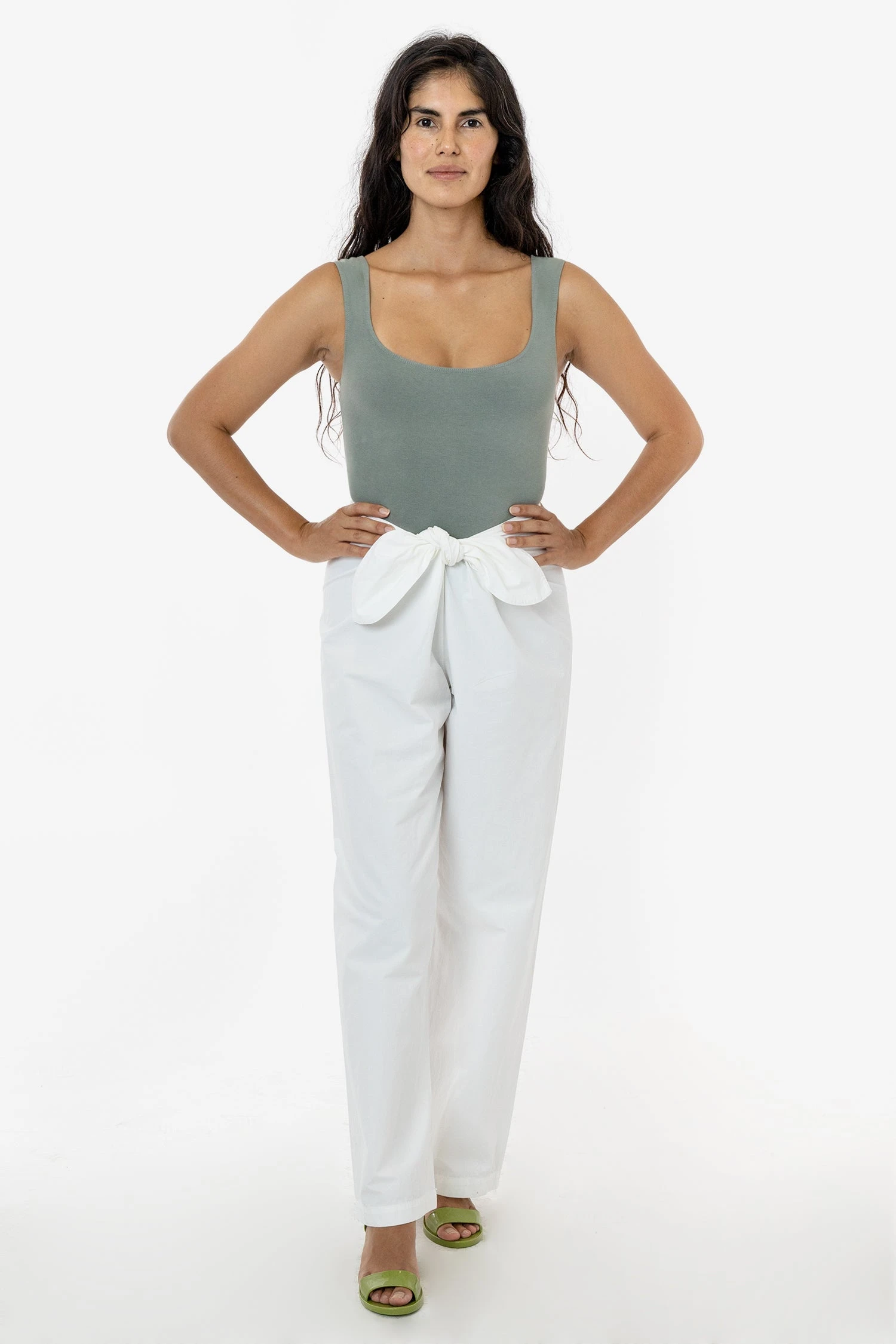 RJC325GD - Poplin Tie Front Pant 2 RJC325GD - Poplin Tie Front Pant - Image 2