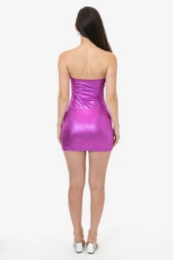 RLA3693 - Lamé Mini Tube Dress 22 RLA3693 - Lamé Mini Tube Dress -Tops Zone RLA3693 JAIME F shiny pink1k