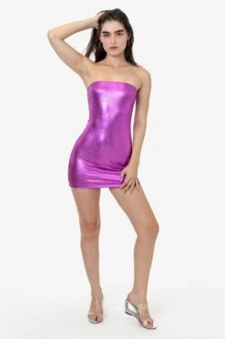 RLA3693 - Lamé Mini Tube Dress 23 RLA3693 - Lamé Mini Tube Dress -Tops Zone RLA3693 JAIME Fshinypink 1k