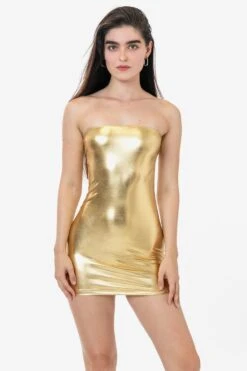 RLA3693 - Lamé Mini Tube Dress 21 RLA3693 - Lamé Mini Tube Dress -Tops Zone RLA3693 JAIME GOLD 1k