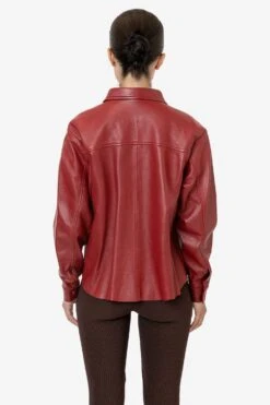 RLH3027 - Leather Button Up -Tops Zone RLH3027 LIPSTICK LAUREN2kvvv