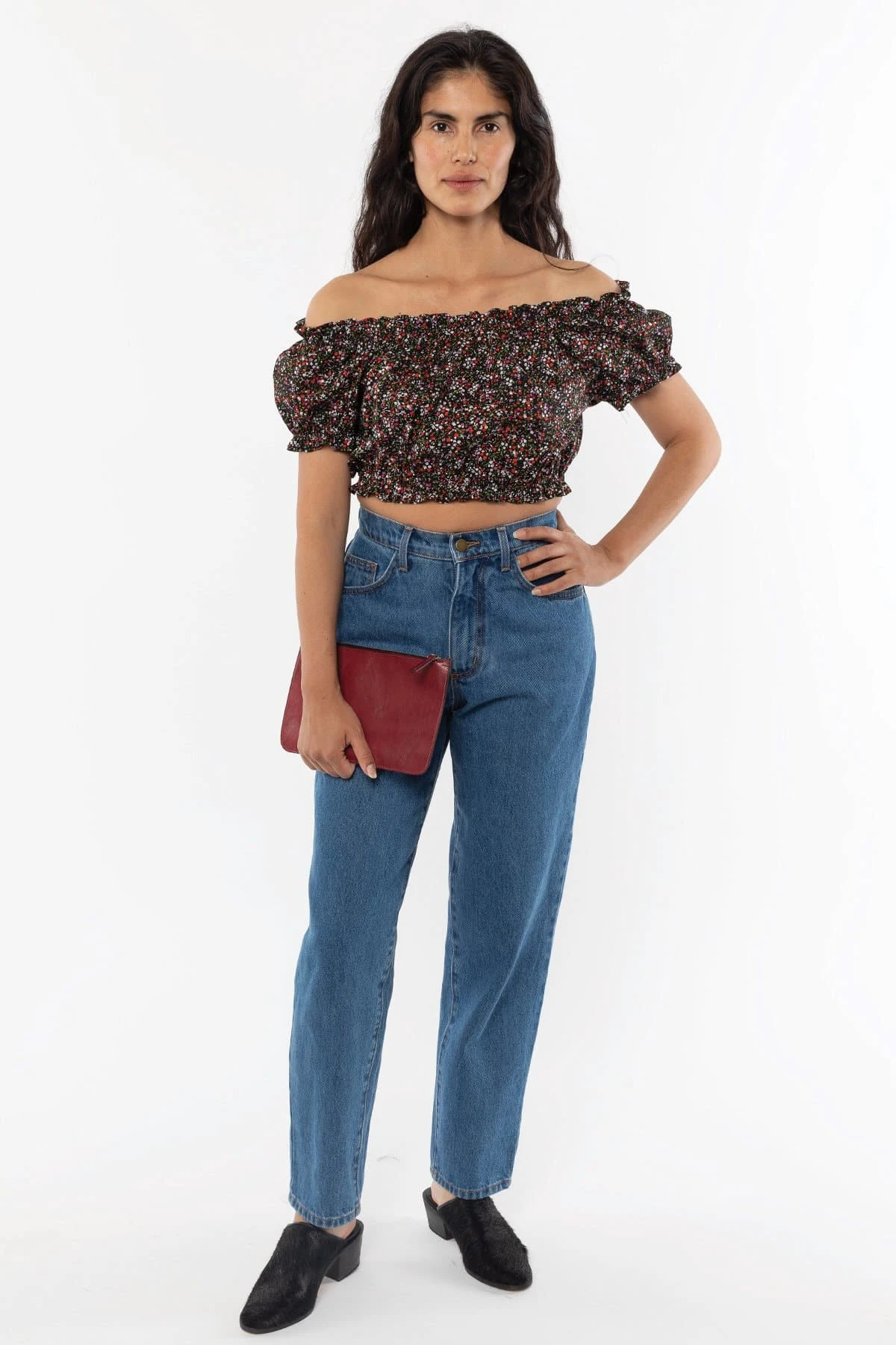 RCT314P - Printed Poplin Scrunch Top 1 RCT314P - Printed Poplin Scrunch Top