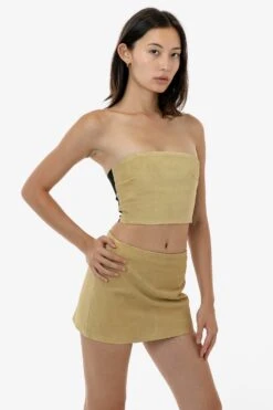 RLH767 - 2 Tone Suede Ottoman Tube Top -Tops Zone RLH739 11S