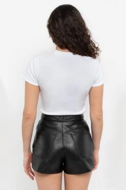 RLH746 - Leather Front Tie Up Short 25 RLH746 - Leather Front Tie Up Short -Tops Zone RLH746 Black13