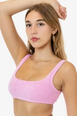 RLT3005 - Loop Terry Squareneck Bra Top 17 RLT3005 - Loop Terry Squareneck Bra Top -Tops Zone RLT3005 GRACIE BABYPINK 1