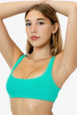 RLT3005 - Loop Terry Squareneck Bra Top 26 RLT3005 - Loop Terry Squareneck Bra Top -Tops Zone RLT3005 GRACIE POOLGREEN 1