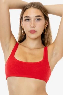 RLT3005 - Loop Terry Squareneck Bra Top 27 RLT3005 - Loop Terry Squareneck Bra Top -Tops Zone RLT3005 GRACIE RED 1