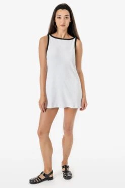 RLT3629 - Loop Terry Boatneck A-Line Dress -Tops Zone RLT3269 DOMONIQUE 1FT