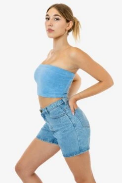 RLT3293 - Loop Terry Tube Top -Tops Zone RLT3293 BABYBLUE 2