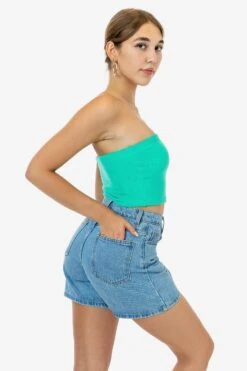 RLT3293 - Loop Terry Tube Top -Tops Zone RLT3293 POOLGREEN 2