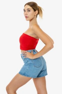 RLT3293 - Loop Terry Tube Top -Tops Zone RLT3293 RED 1
