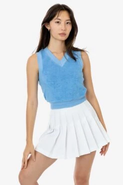 RLT357 - Loop Terry V-Neck Vest -Tops Zone RLT357 BABYBLUE 1
