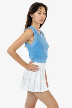 RLT357 - Loop Terry V-Neck Vest -Tops Zone RLT357 BABYBLUE 2