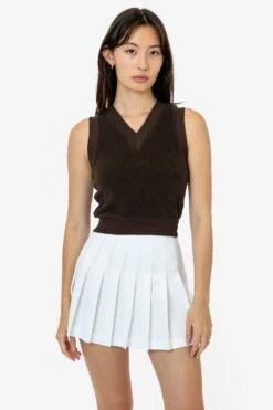 RLT357 - Loop Terry V-Neck Vest -Tops Zone RLT357 BROWN 1