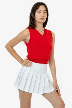 RLT357 - Loop Terry V-Neck Vest -Tops Zone RLT357 RED 1