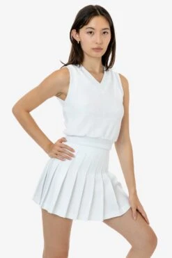 RLT357 - Loop Terry V-Neck Vest -Tops Zone RLT357 WHITE 1