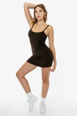 RLT3601 - Loop Terry Spaghetti Mini Dress -Tops Zone RLT3601 GRACIE f 4