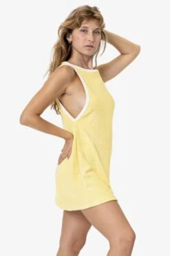 RLT3629 - Loop Terry Boatneck A-Line Dress -Tops Zone RLT3629 BABYYELLOW1X 1