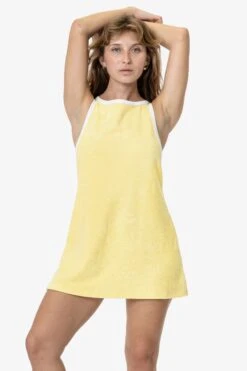RLT3629 - Loop Terry Boatneck A-Line Dress -Tops Zone RLT3629 BABYYELLOW3X 1