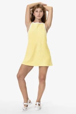 RLT3629 - Loop Terry Boatneck A-Line Dress -Tops Zone RLT3629 BABYYELLOW4X 1