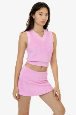 RLT384 - Loop Terry Mini Skort -Tops Zone RLT384 BABYPINK 3
