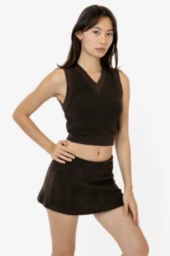 RLT384 - Loop Terry Mini Skort -Tops Zone RLT384 BROWN 1
