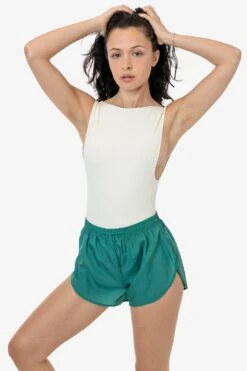 RNF304C - Crinkle Nylon Taffeta Short -Tops Zone RNF304C DARKCYAN 1