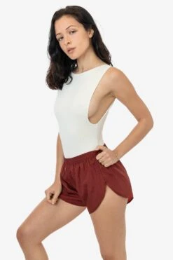 RNF304C - Crinkle Nylon Taffeta Short -Tops Zone RNF304C MAHOGANY 1