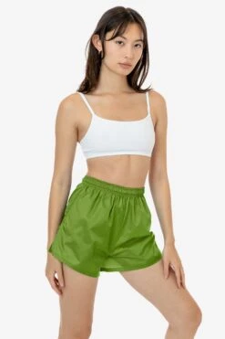 RNF314 - Women's Nylon Track Shorts -Tops Zone RNF314 ARTICHOKE 1