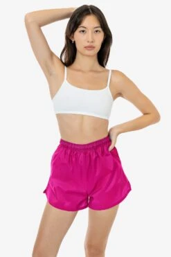 RNF314 - Women's Nylon Track Shorts -Tops Zone RNF314 CERISE 1