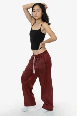 RNF445 Unisex - Lightweight Nylon Taffeta Wide Leg Pant 31 RNF445 Unisex - Lightweight Nylon Taffeta Wide Leg Pant -Tops Zone RNF445 JENN MAHOGANY