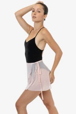 RNS300 - Micro Mesh Ballet Wrap Skirt -Tops Zone RNS300 LTPINK 2f