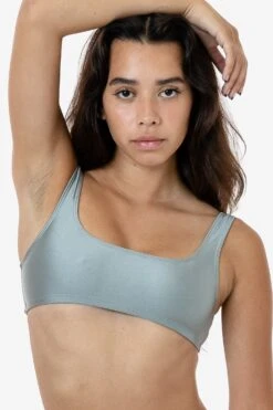 RNT3005 - Square Neck Bikini Top -Tops Zone RNT3005 DARK SILVERS