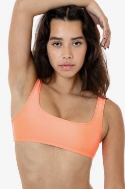 RNT3005 - Square Neck Bikini Top -Tops Zone RNT3005 NEON CORALS