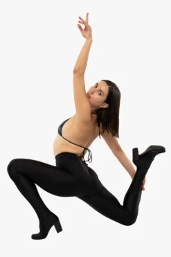 RNTSHOE01 - Nylon Tricot Heeled Leggings 15 RNTSHOE01 - Nylon Tricot Heeled Leggings -Tops Zone RNTSHOE01 Black2